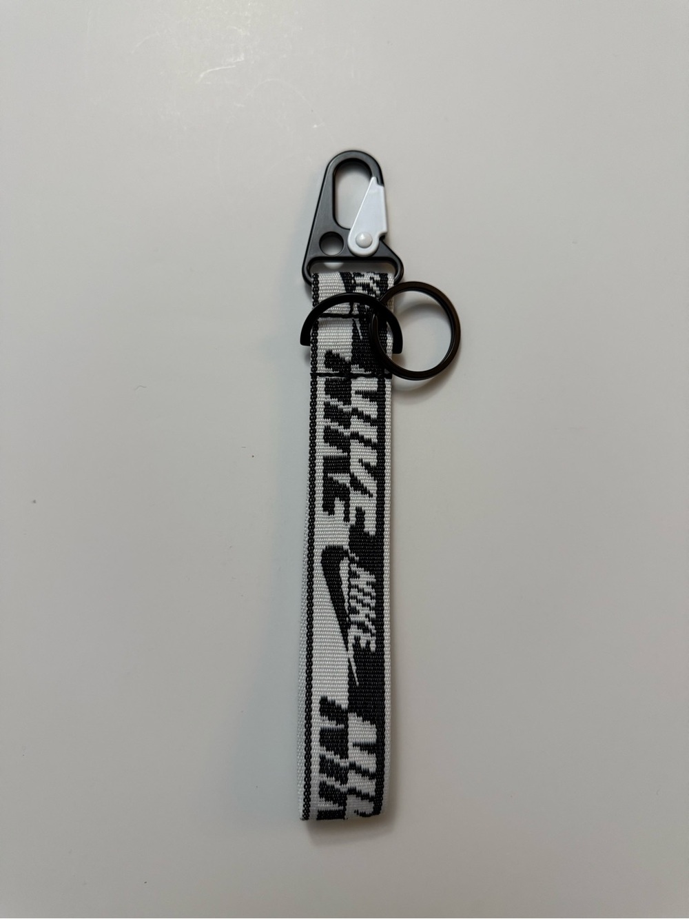Nike Black and White Logo Wrist Key Loop